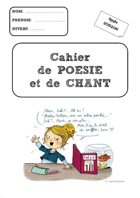 Cahier De Chant Et Poesie Page De Garde Pages de garde - La classe d'Alex